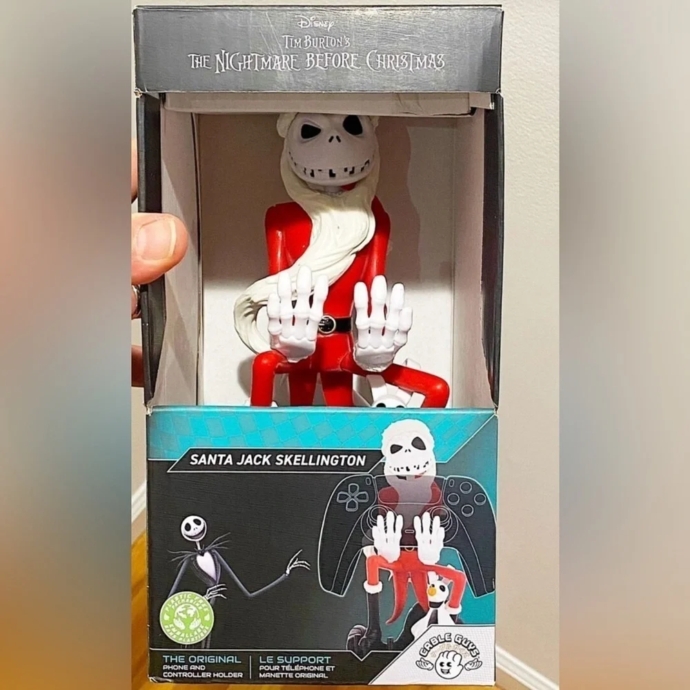 Black Controller Holder with Santa Skeleton Design
